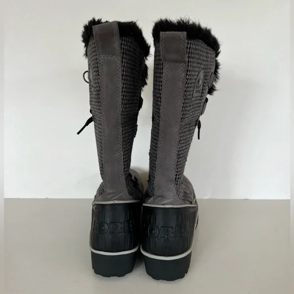 Sorel Women's Tivoli Mid-Calf Quarry Black Houndstooth Snow Winter Boots, size 7 - Picture 4 of 11